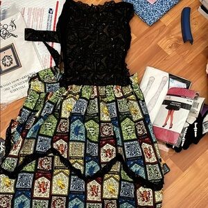 Handcrafted Harry Potter Hogwarts Apron with  Black Lace Top